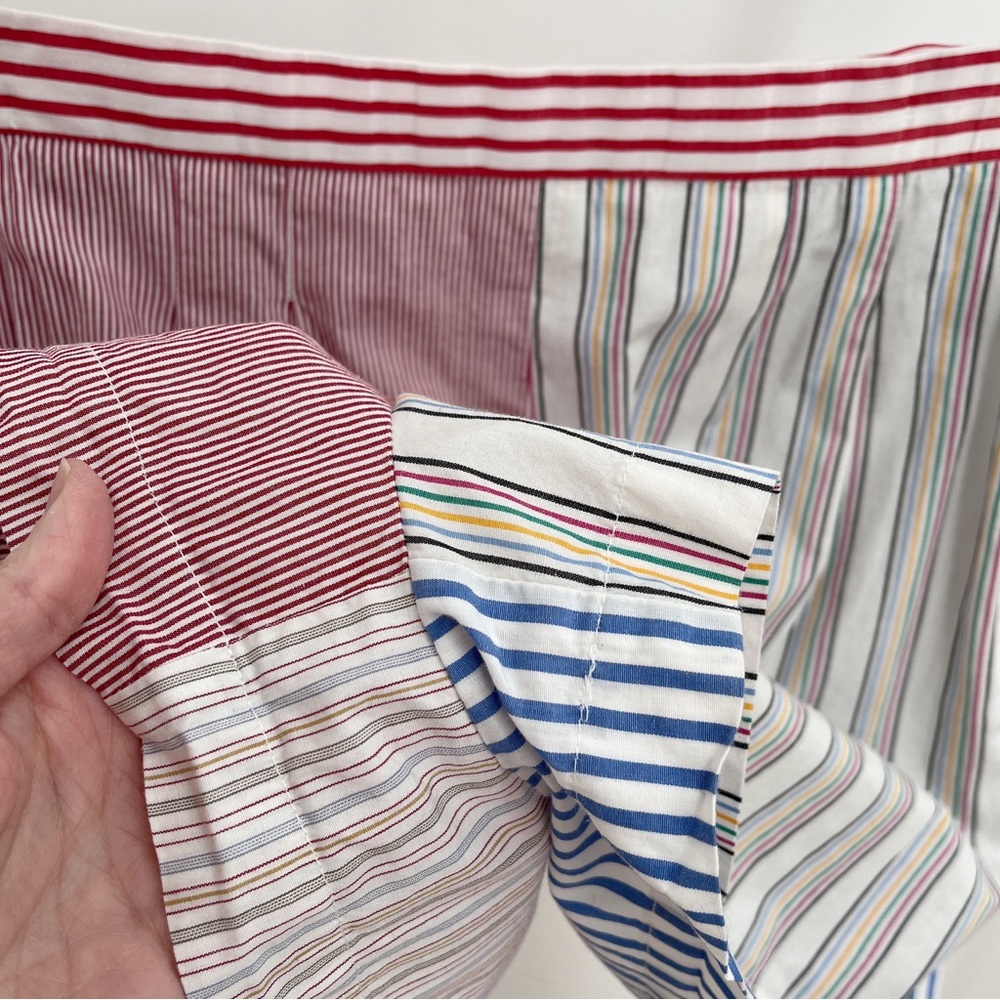 Vintage Times Seven 7 Todd Oldham patchwork shorts tie waist M stripes rare - Picture 5 of 15